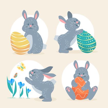 纪念手绘复活节兔子系列庆祝包帕夏