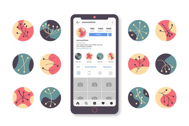 Instagram抽象手绘instagram精彩集社交媒体媒体手绘