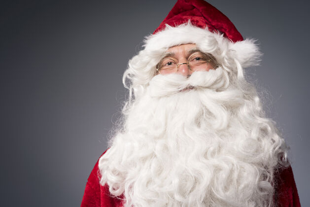 传统友善的圣诞老人的画像季节节日胡须