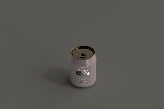 品牌250毫升粗苏打水可以模拟铝闪亮金属罐头