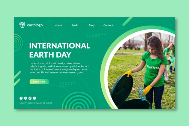环境地球母亲节庆祝活动的登陆页模板活动气候变化地球日