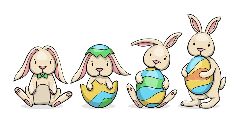 兔子手绘复活节兔子系列可爱帕斯卡包