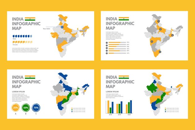 平面平面印度地图信息图统计信息图信息图模板