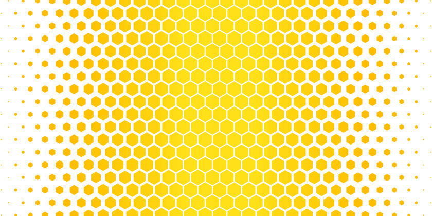极简黄色六边形图案过渡几何面料