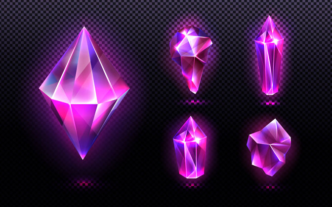 光魔法水晶灯和宝石珍贵水晶矿物
