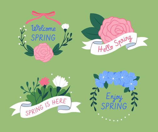 春季时间春季标签系列花卉春季标签收集