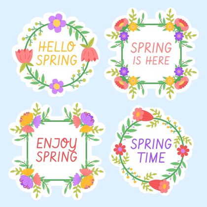 你好春天春季标签系列收集春天标签春天