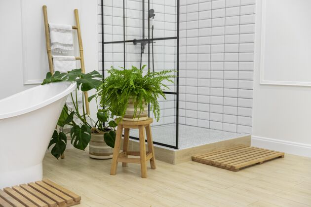 项目带浴缸和淋浴的室内设计浴室室内设计淋浴水平