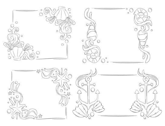 手绘装饰框系列绘图花卉包装