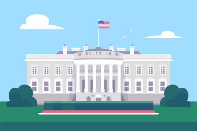 美国白宫建筑插图总统美国美国