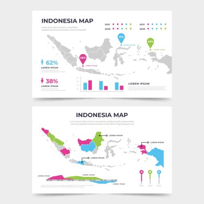 图表平面设计印尼地图信息图形模板模板平面设计营销