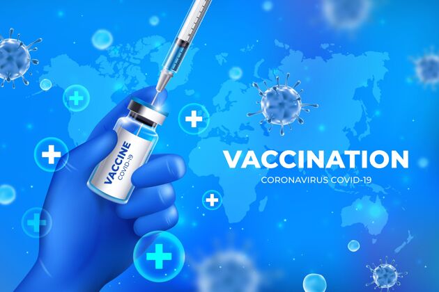 现实真实的冠状病毒疫苗背景与手持注射器解药注射器墙纸