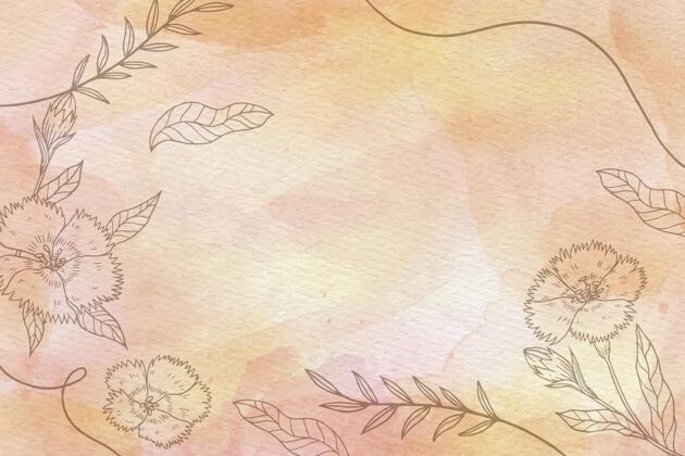 花卉水彩背景与手绘元素背景花卉画