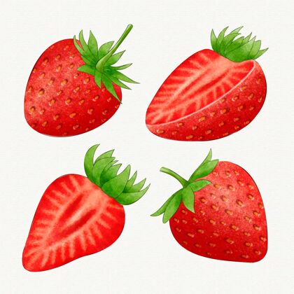 包装草莓系列水彩画套装健康