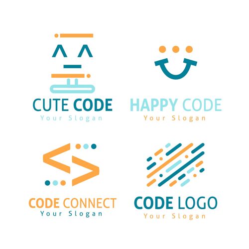 标志代码标志收集平面设计标签线品牌设置