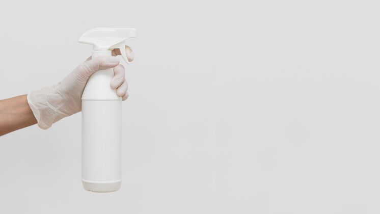 化学前视图清洁产品与模拟包装房屋洗涤剂产品