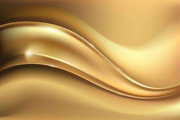 背景平滑的金色波浪背景艺术家金色明亮