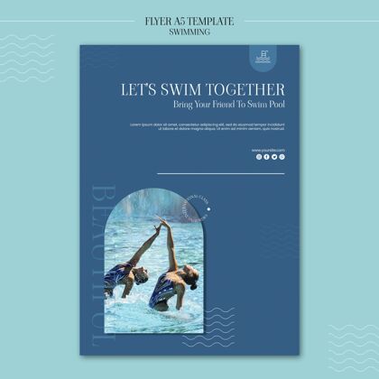 传单游泳传单模板与照片游泳海报比赛