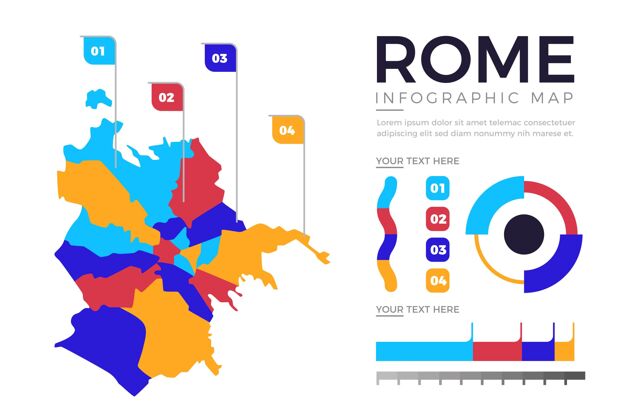 选项平面设计罗马地图信息图增长图表图表