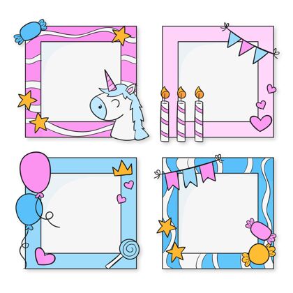 出生画生日拼贴框架集生日聚会相框