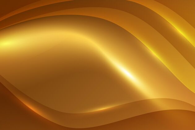 金色平滑的金色波浪背景现代抽象背景