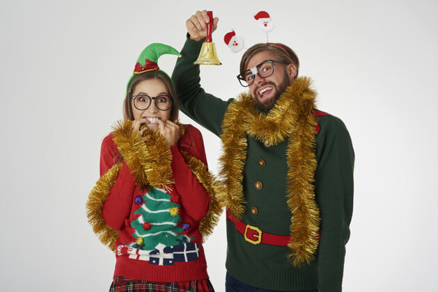 怪人书呆子夫妇宣布圣诞圣诞毛衣圣诞欢乐