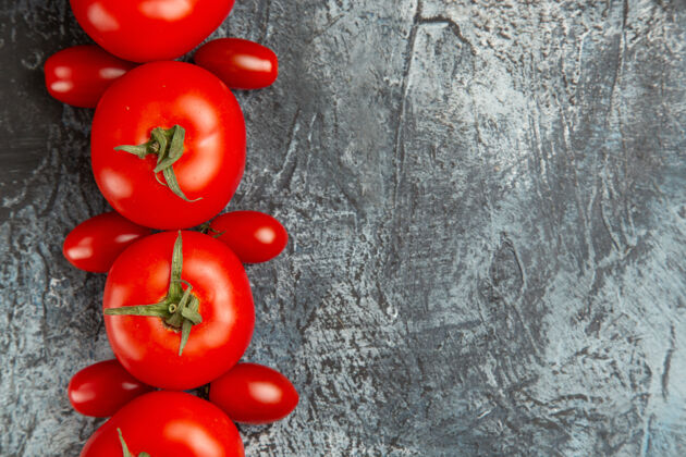 新鲜番茄顶视图新鲜番茄蔬菜樱桃食品