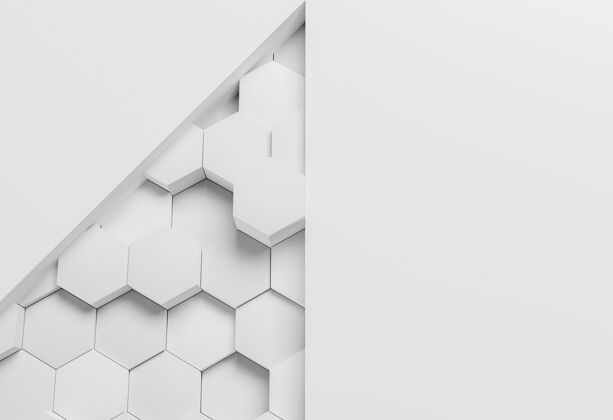 形状白色现代几何壁纸与六边形背景几何极简