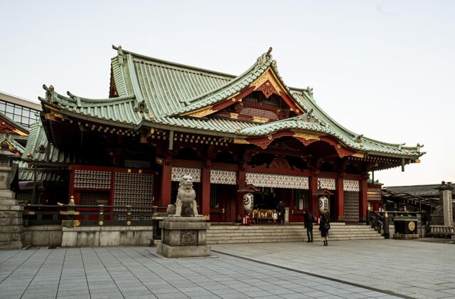 建筑令人印象深刻的传统日本木庙精神建筑水平