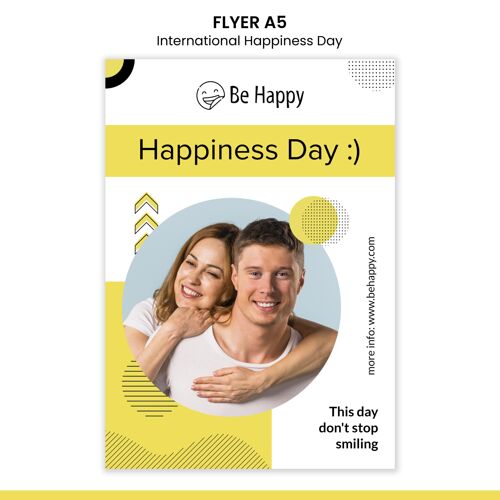 场合国际幸福日垂直传单传单模板国际