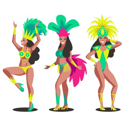 狂欢节巴西舞者服装系列准备巴西嘉年华假日