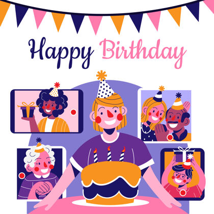 庆祝网上庆祝生日的人蛋糕礼物年度