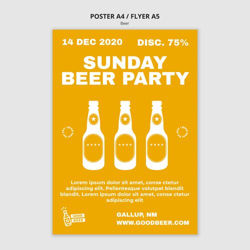 马克杯啤酒派对海报模板聚会啤酒模板