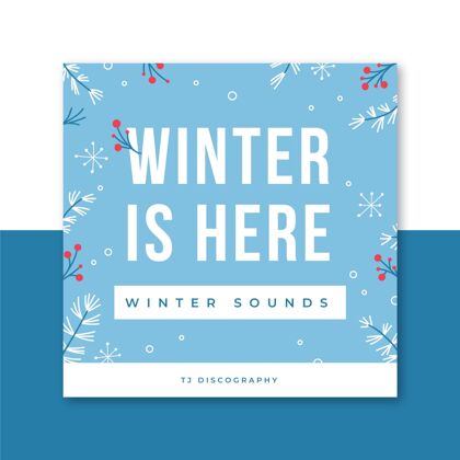 准备印刷冬季cd封面模板插图封面季节冬季