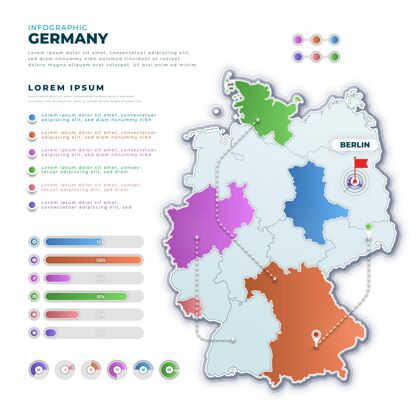 国家梯度德国地图信息图地图图形过程