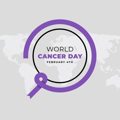 医疗平面设计世界癌症日背景象征积极慈善