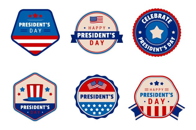 民主一套总统纪念日的标签自由爱国事件