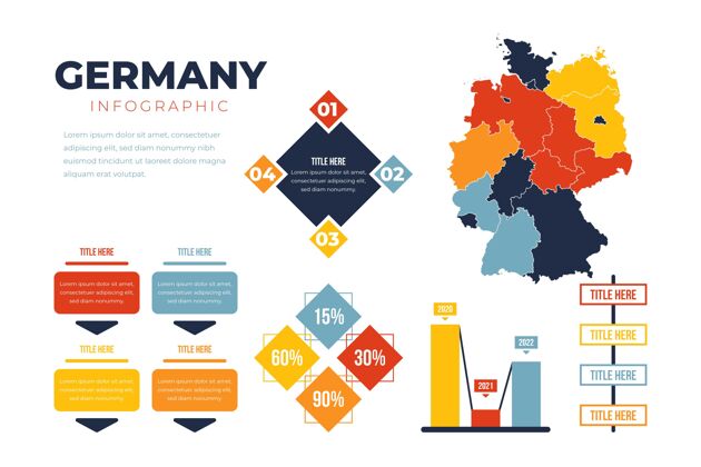 地图平面德国地图信息图国家德国地图增长