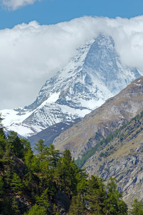 环境夏季马特峰山景（阿尔卑斯山 瑞士 泽马特）山阿尔卑斯山高山