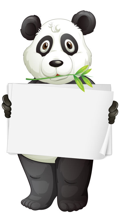 笔记白底熊猫空白标志模板纸熊猫空的