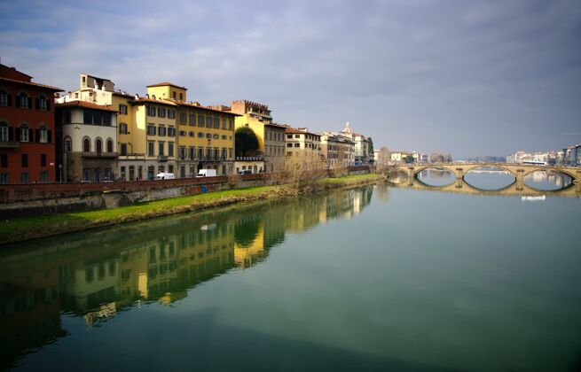 城镇意大利佛罗伦萨vecchio桥的美丽照片城市景观桥梁景观