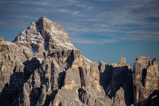 风景意大利贝卢诺的白云石 拉瓦雷多石峰的壮丽景色风景意大利山