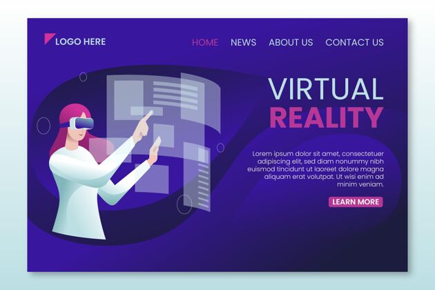 信息虚拟现实登录页网页模板数字现实未来