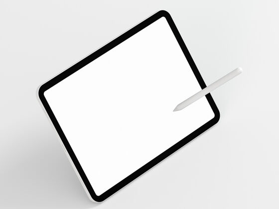 模型高角度现代平板电脑与屏幕模型连接技术连接