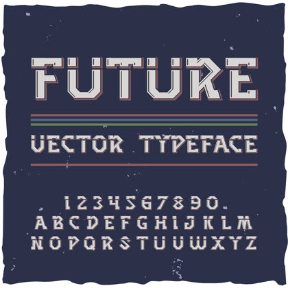 西方未来字母表与未来的字体元素分离的数字和字母设计图形粗体